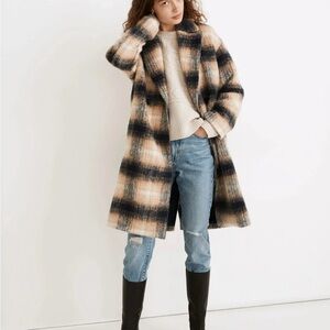Madewell Plaid Long Coat
